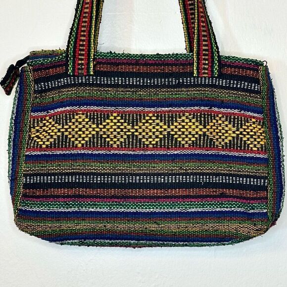 Artesanians Pinzon Tribal Aztec Bohemian Rasta Woven Shoulder Bag - Picture 4 of 7